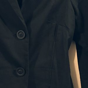 Black Blazer with Tailored Stitching